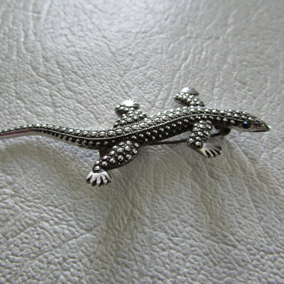 Lizard Marquisite Brooch - Vintage - Picture 3 of 6